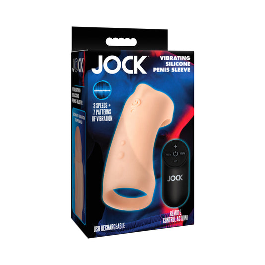 JOCK VIBRATING SILICONE PENIS SLEEVE LIGHT