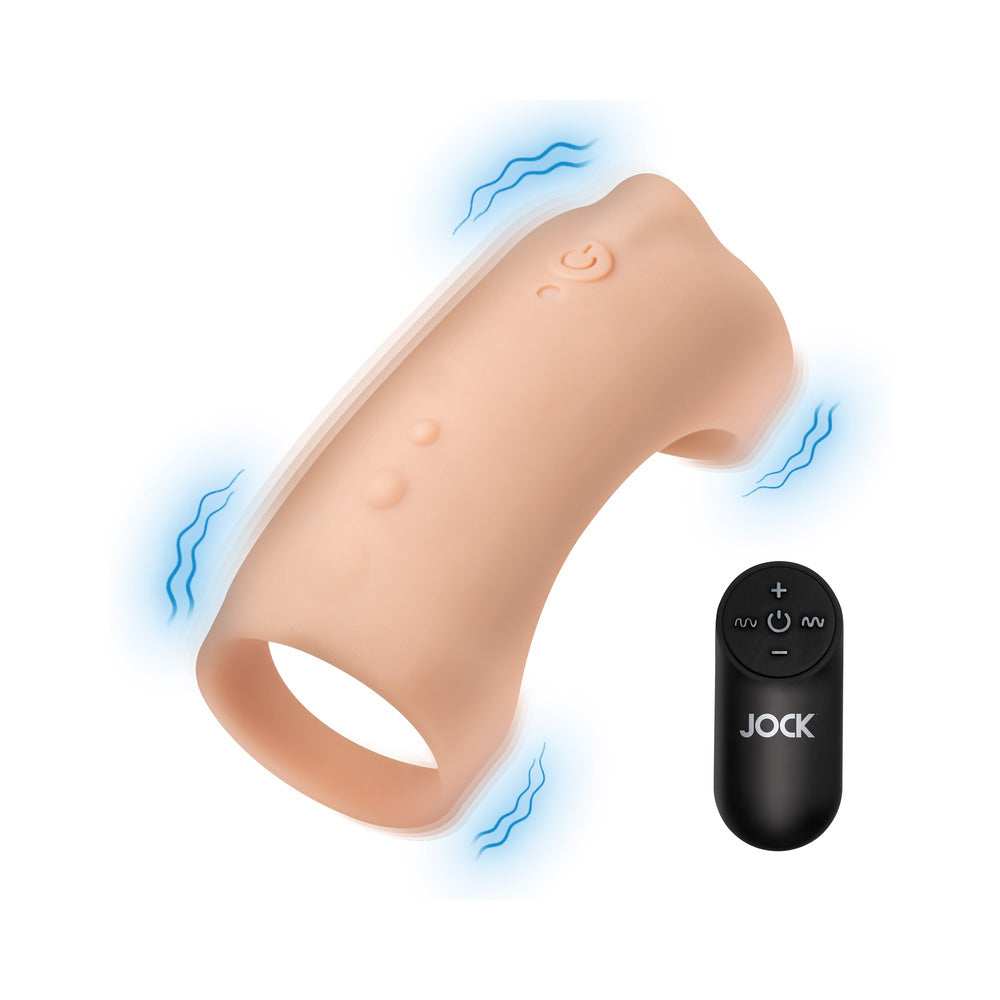 JOCK VIBRATING SILICONE PENIS SLEEVE LIGHT