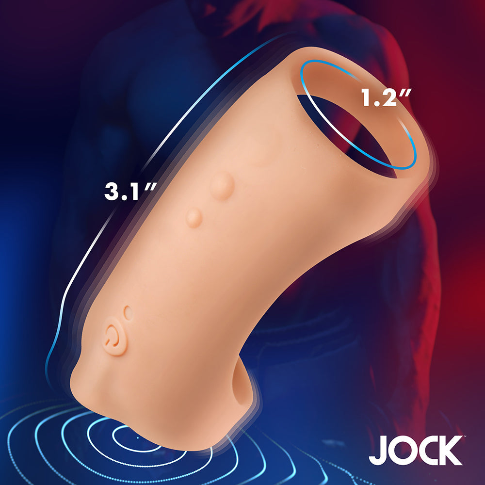 JOCK VIBRATING SILICONE PENIS SLEEVE LIGHT