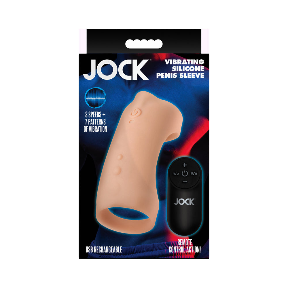 JOCK VIBRATING SILICONE PENIS SLEEVE LIGHT