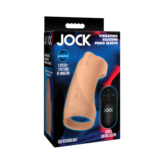 JOCK VIBRATING SILICONE PENIS SLEEVE MEDIUM
