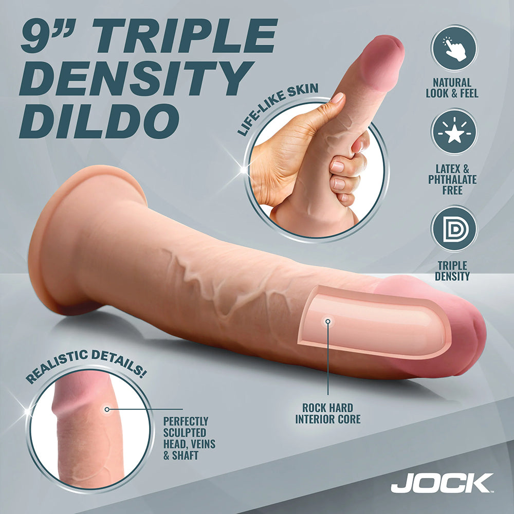 JOCK HARD-CORE 9 IN. TRIPLE DENSITY DILDO