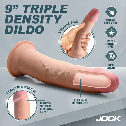 JOCK HARD-CORE 9 IN. TRIPLE DENSITY DILDO