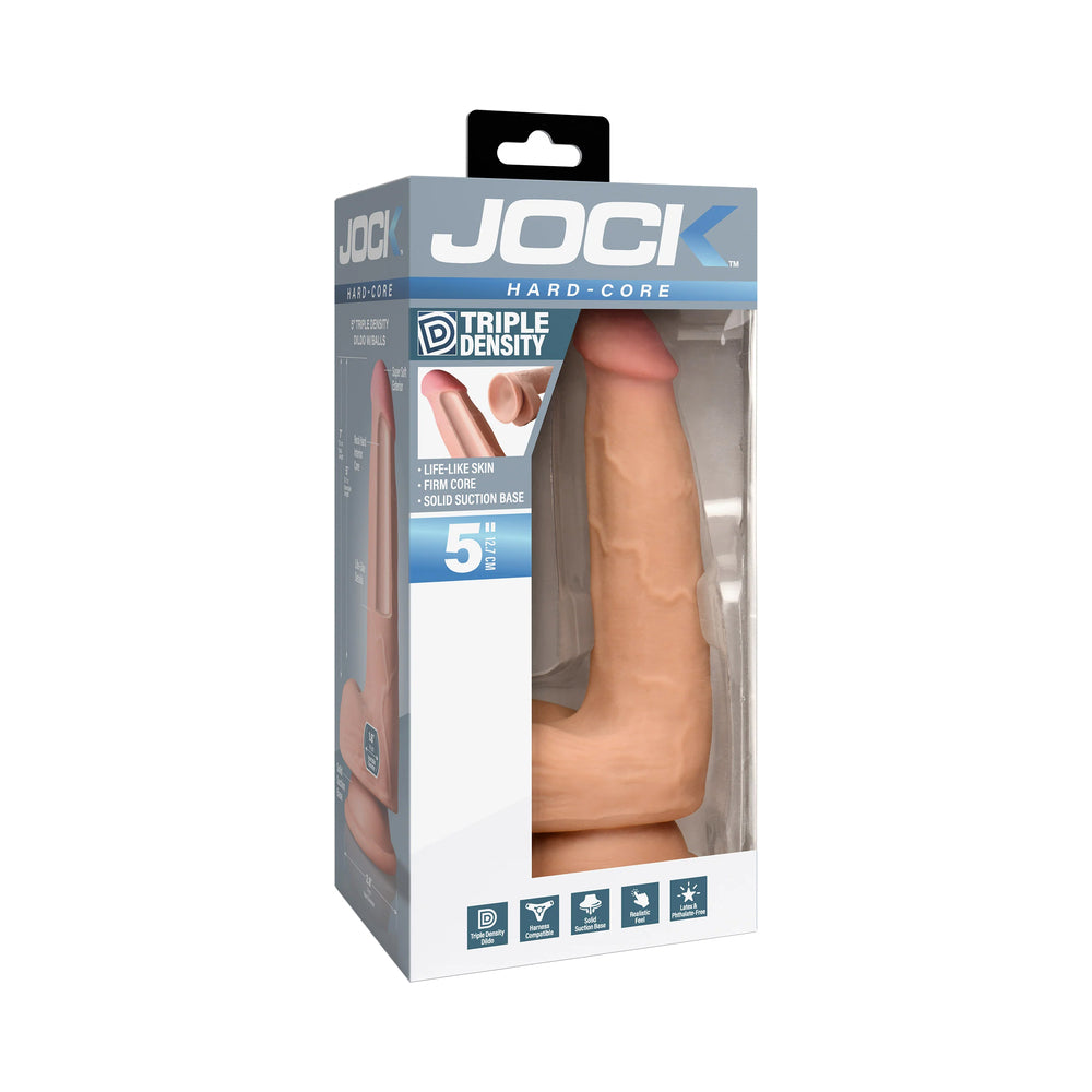 JOCK HARD-CORE 5 IN. TRIPLE DENSITY DILDO WITH BALLS