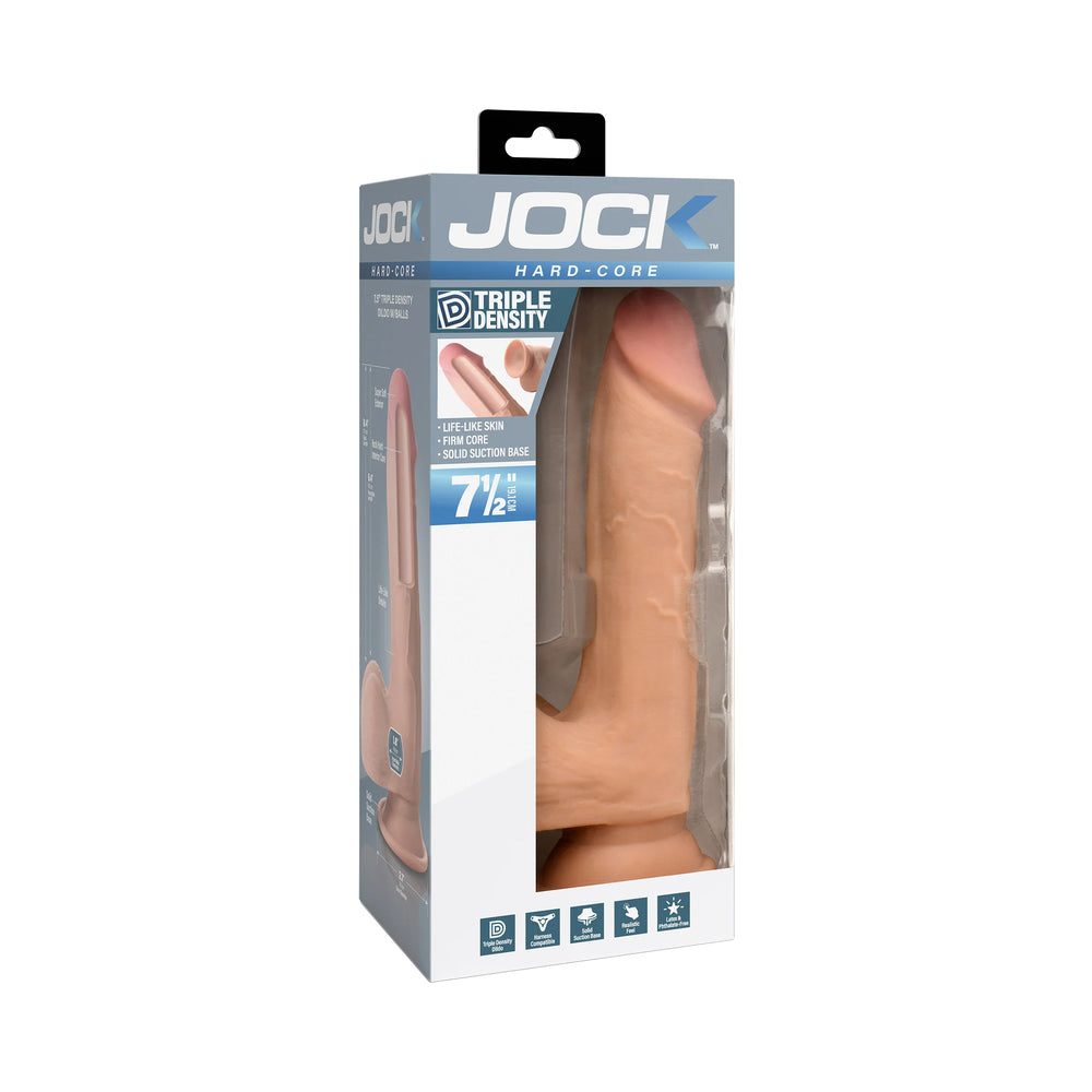 JOCK HARD-CORE 7.5 IN. TRIPLE DENSITY DILDO WITH BALLS