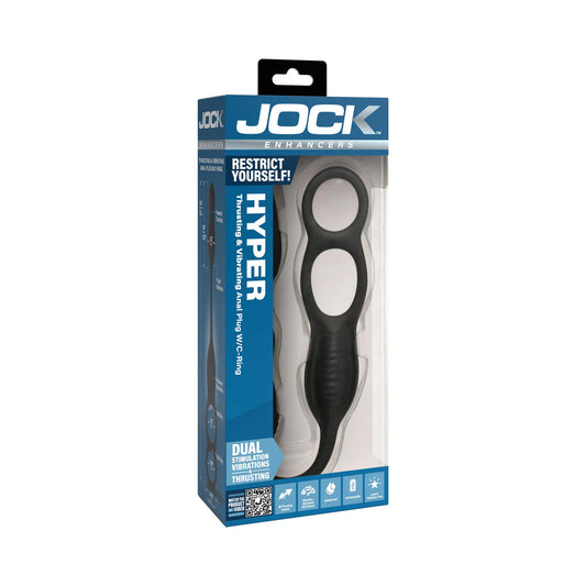 CURVE NOVELTIES - JOCK SILICONE VIBRATING PLUG WITH COCK & BALL RING AND REMOTE