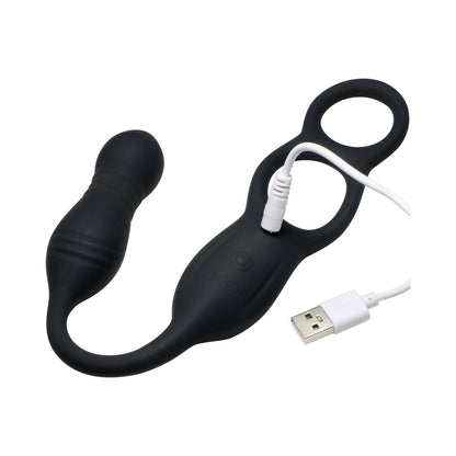JOCK SILICONE VIBRATING PLUG WITH COCK & BALL RING AND REMOTE