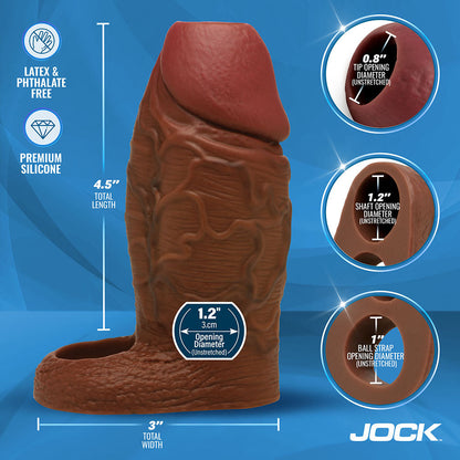 NOVEDADES CURVE - FUNDA DE SILICONA PARA EXTENSIÓN DE PENE JOCK OSCURA