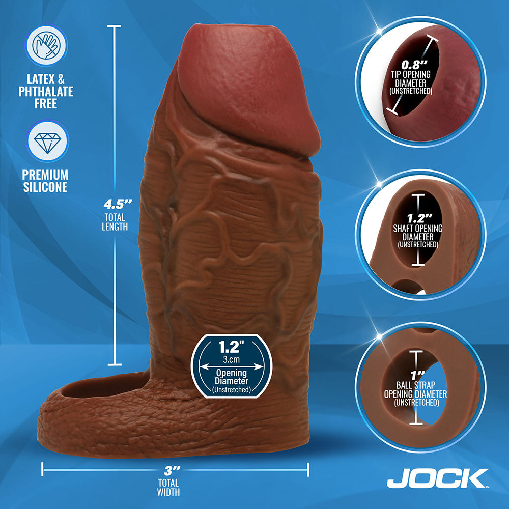 JOCK SILICONE PENIS EXTENSION SLEEVE DARK