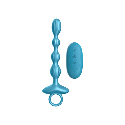 LUV INC. - LUV INC GR41: GROOVED RING LUV BEADS METALLIC BLUE