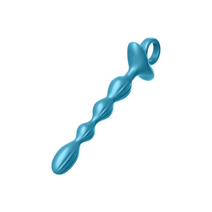 LUV INC. - LUV INC GR41: GROOVED RING LUV BEADS METALLIC BLUE