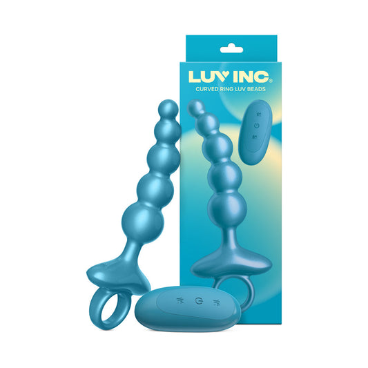 LUV INC CR23: CURVED RING LUV BEADS METALLIC BLUE
