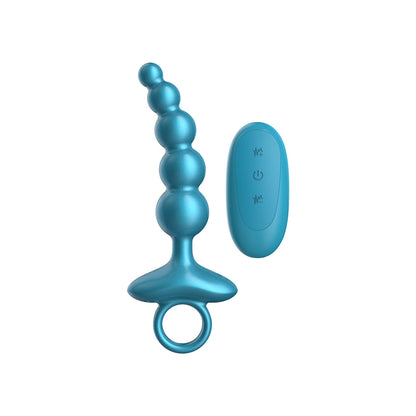 LUV INC CR23: CURVED RING LUV BEADS METALLIC BLUE