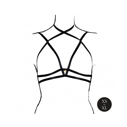 LE DESIR OPEN CUP TRIANGLE BRA WITH NECK STRAP AND ADJUSTABLE SLIDERS BLACK O/S