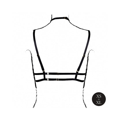 LE DESIR OPEN CUP TRIANGLE BRA WITH NECK STRAP AND ADJUSTABLE SLIDERS BLACK O/S