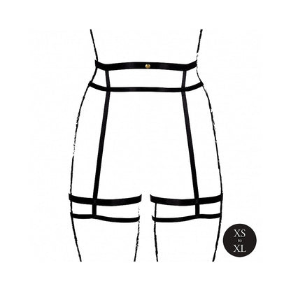 LE DESIR DOUBLE STRAP GARTER BELT WITH ADJUSTABLE SLIDERS BLACK O/S