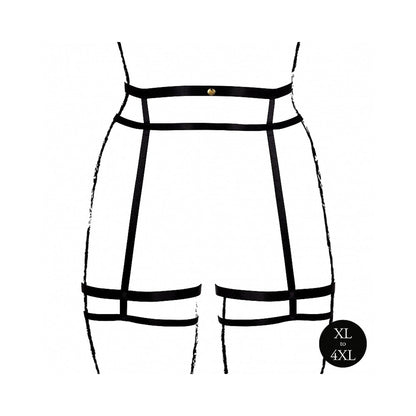 LE DESIR DOUBLE STRAP GARTER BELT WITH ADJUSTABLE SLIDERS BLACK QUEEN SIZE