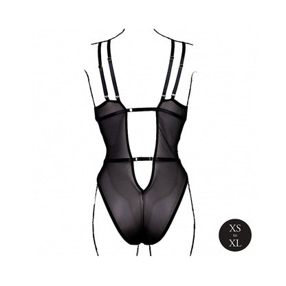 LE DESIR WIRELESS LACE BODYSUIT WITH ADJUSTABLE SLIDERS BLACK O/S