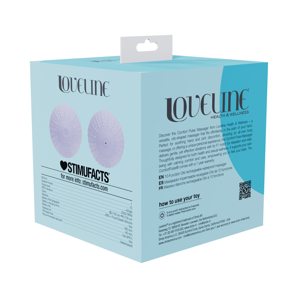 LOVELINE COMFORTPULSE SILICONE MASSAGER LAVENDER