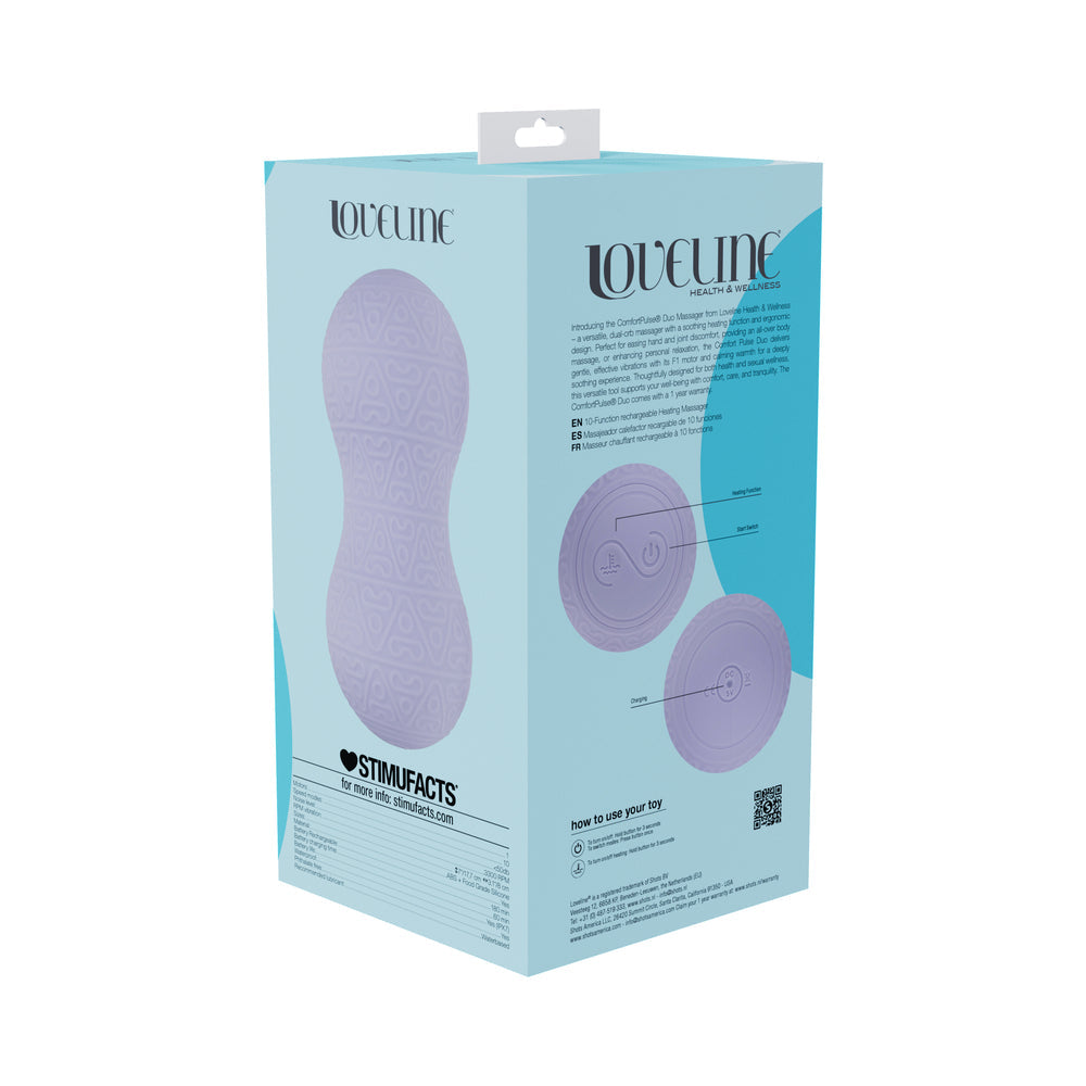 LOVELINE COMFORTPULSE DUO SILICONE MASSAGER LAVENDER