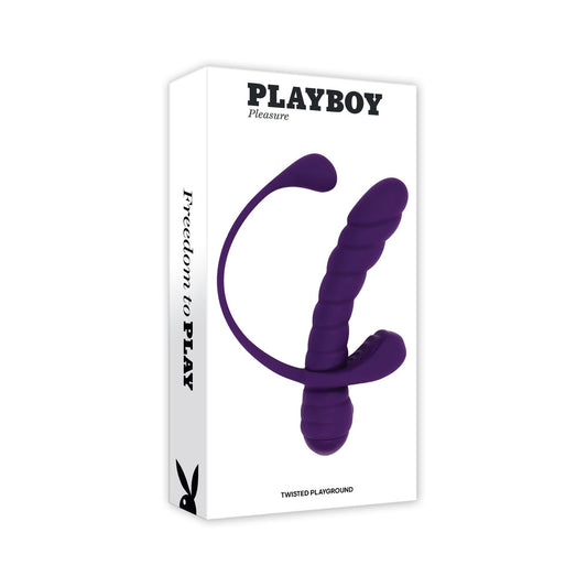 PLAYBOY - TWISTED PLAYGROUND RECHARGEABLE TRIPLE STIMULATOR VIBE SILICONE PURPLE ACAI