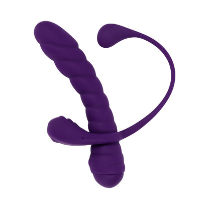 PLAYBOY TWISTED PLAYGROUND RECHARGEABLE TRIPLE STIMULATOR VIBE SILICONE PURPLE ACAI