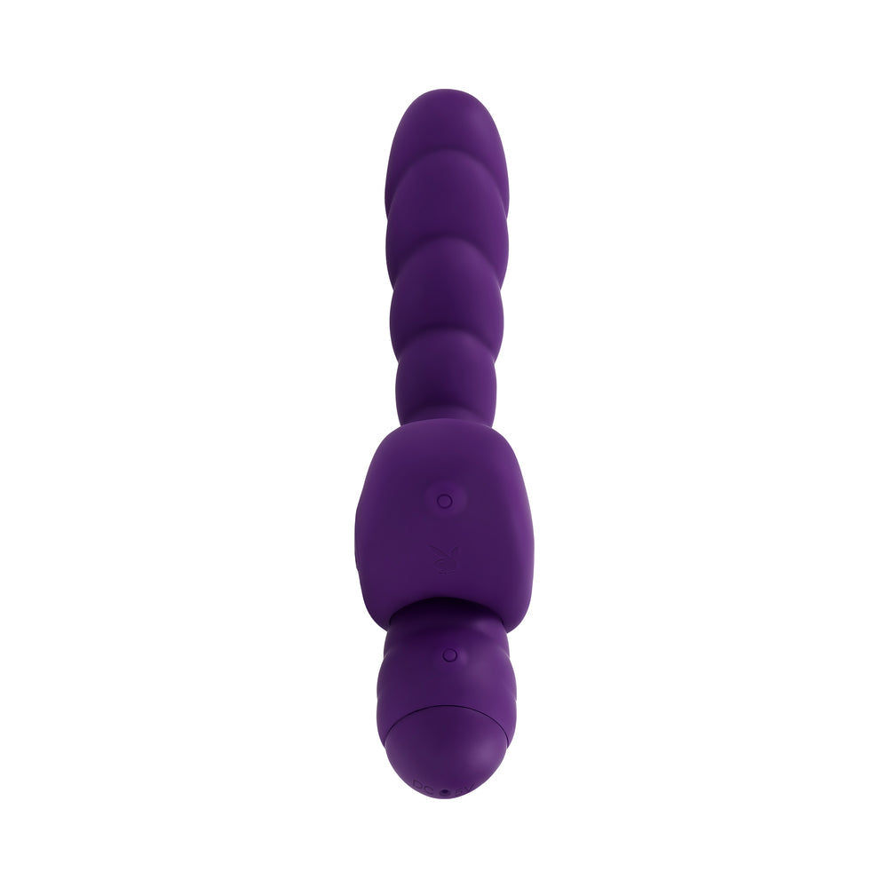 PLAYBOY TWISTED PLAYGROUND RECHARGEABLE TRIPLE STIMULATOR VIBE SILICONE PURPLE ACAI