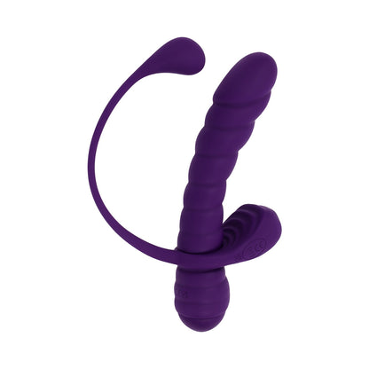 PLAYBOY TWISTED PLAYGROUND RECHARGEABLE TRIPLE STIMULATOR VIBE SILICONE PURPLE ACAI