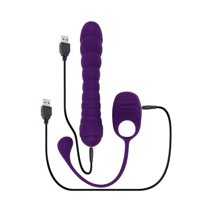 PLAYBOY - TWISTED PLAYGROUND RECHARGEABLE TRIPLE STIMULATOR VIBE SILICONE PURPLE ACAI