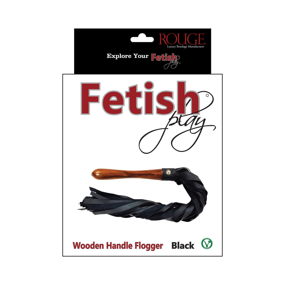 ROUGE GARMENTS - ROUGE FETISH PLAY VEGAN WOODEN HANDLE FLOGGER