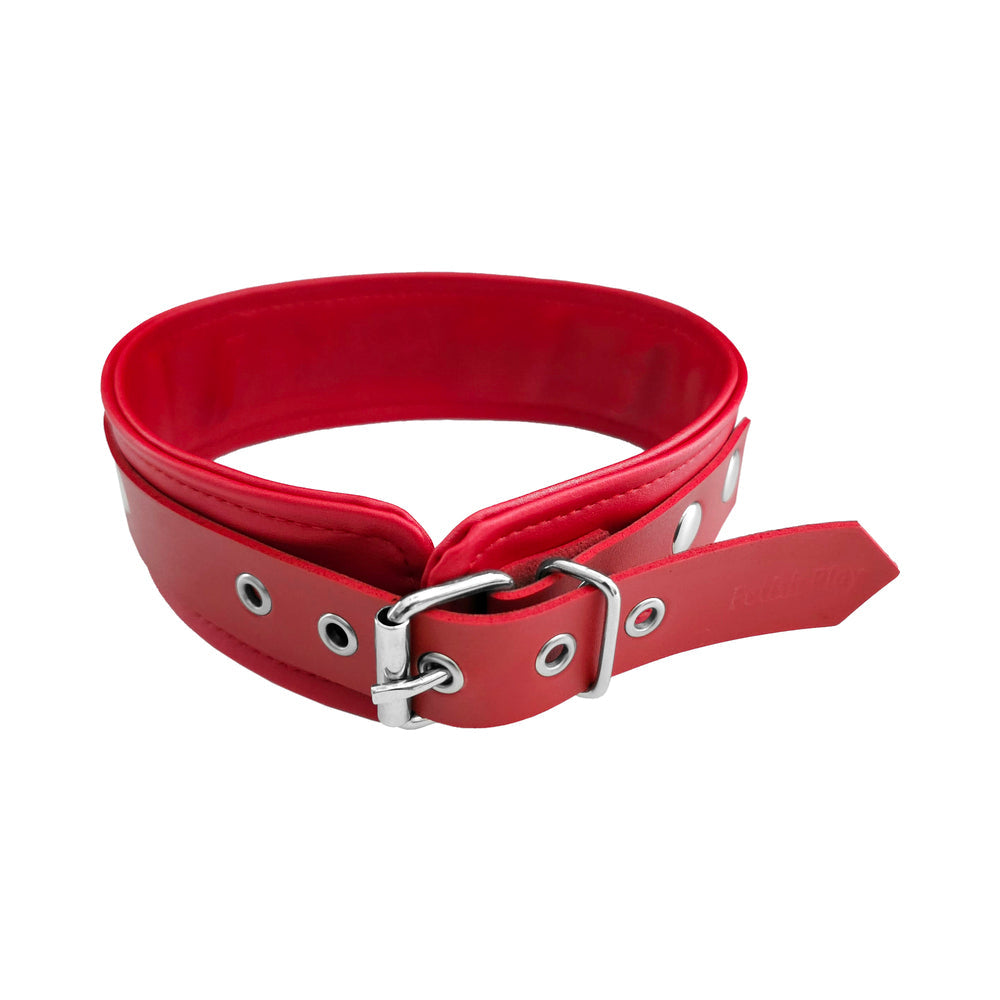 PRENDAS ROJAS - JUEGO DE FETICHE ROJO COLLAR VEGANO