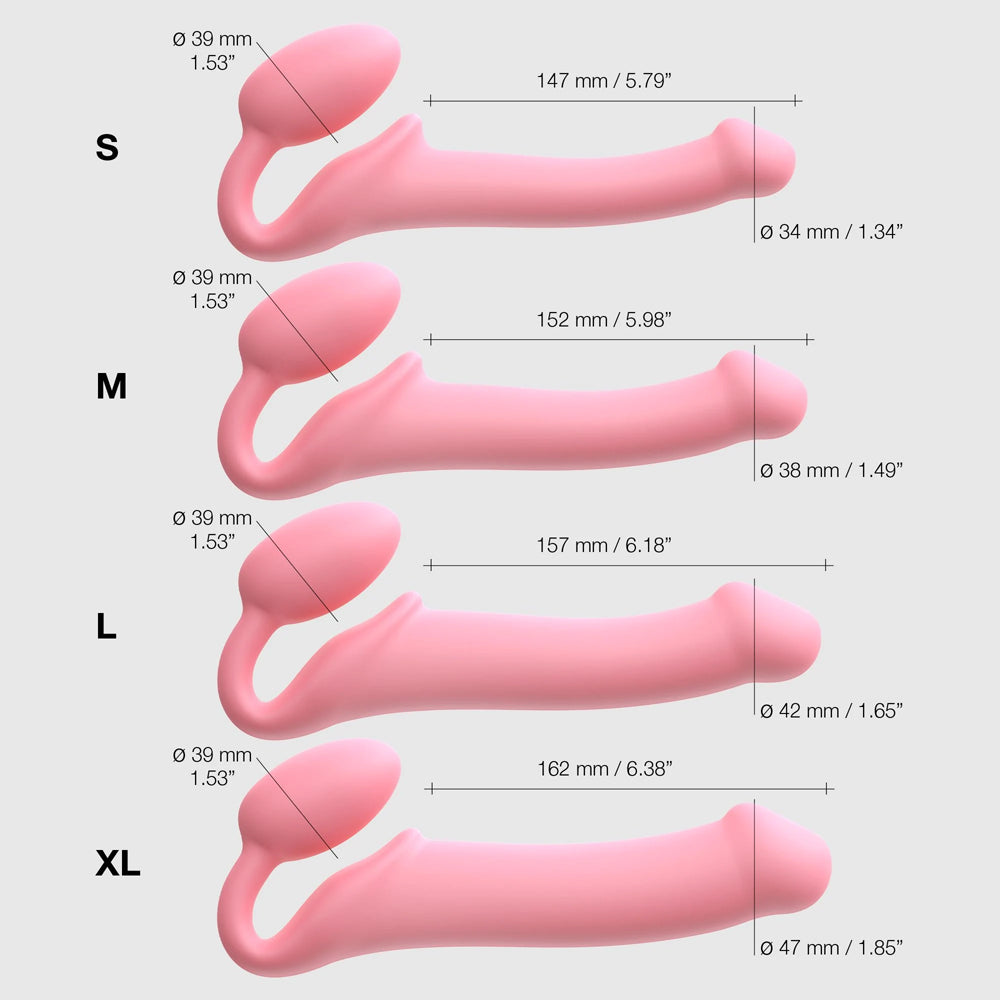 STRAP-ON-ME SILICONE BENDABLE STRAPLESS STRAP-ON PINK MEDIUM