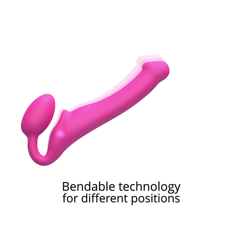 STRAP-ON-ME VIBRATING BENDABLE STRAPLESS STRAP-ON FUCHSIA XLARGE