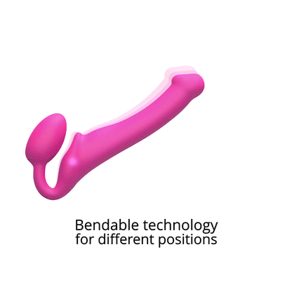 STRAP-ON-ME VIBRATING BENDABLE STRAPLESS STRAP-ON FUCHSIA XLARGE