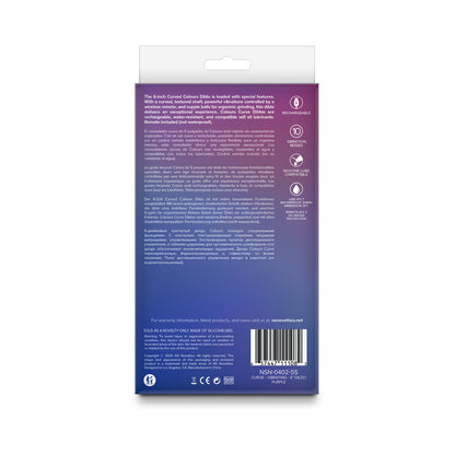 NS NOVEDADES - DILDO CURVO VIBRATORIO DE 6 PULGADAS COLOURS