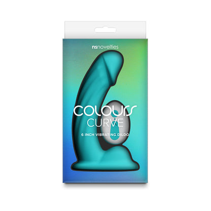 COLOURS CURVE VIBRATING 6 IN. DILDO TEAL