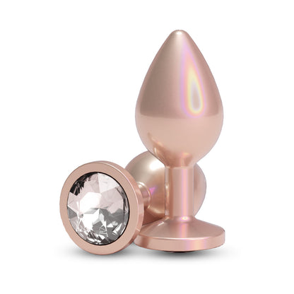 NS NOVEDADES - TAPÓN ANAL IRIDISCENTE CHAMPÁN/TRANSPARENTE MEDIANO