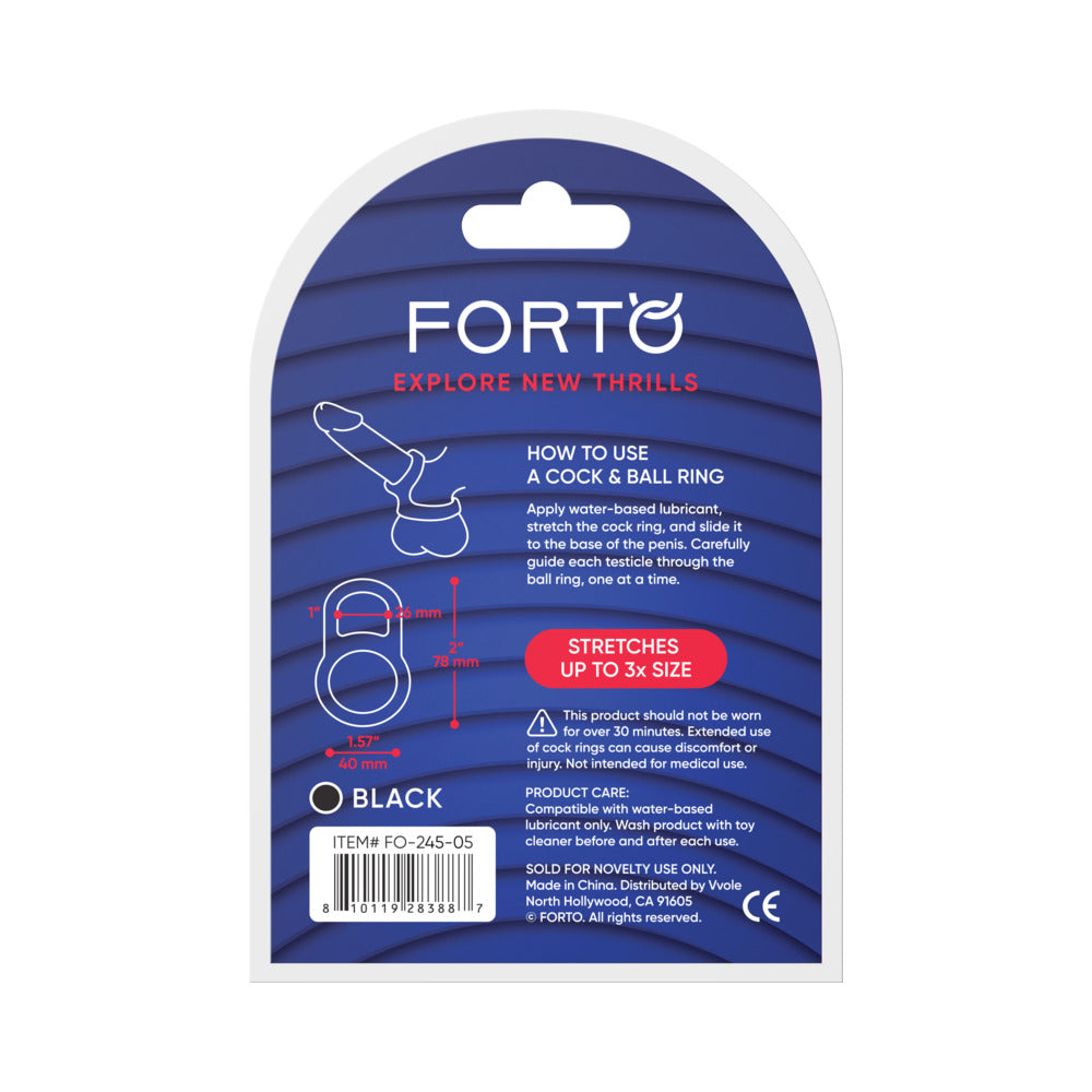 FORTO - F-41: LOCK COCK & BALL RING BLACK