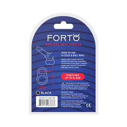 FORTO - F-41: LOCK COCK & BALL RING BLACK
