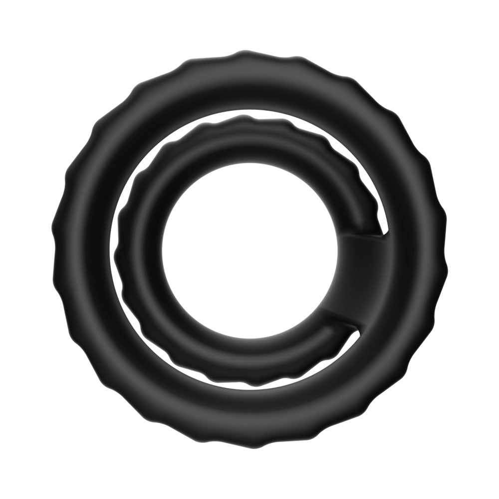 F-43: TIERED COCK & BALL RING BLACK