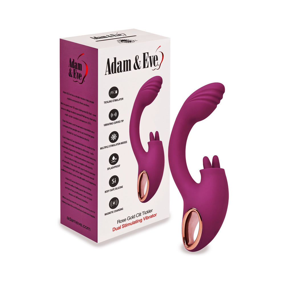 ADAM & EVE - ROSE GOLD CLIT TICKLER DUAL STIMULATING VIBRATOR