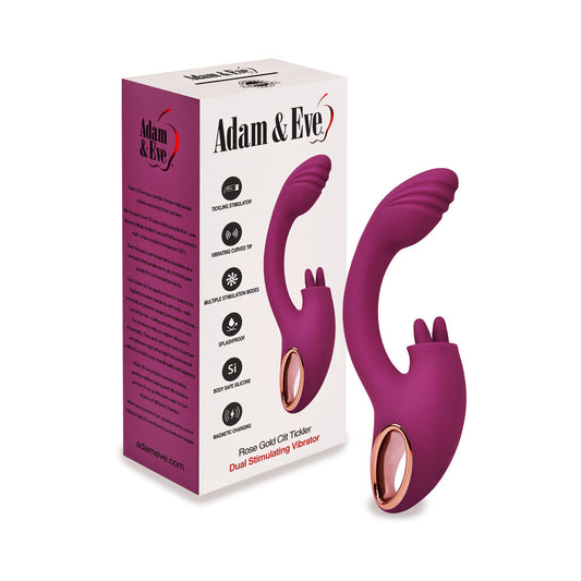 ADAM & EVE - ROSE GOLD CLIT TICKLER DUAL STIMULATING VIBRATOR