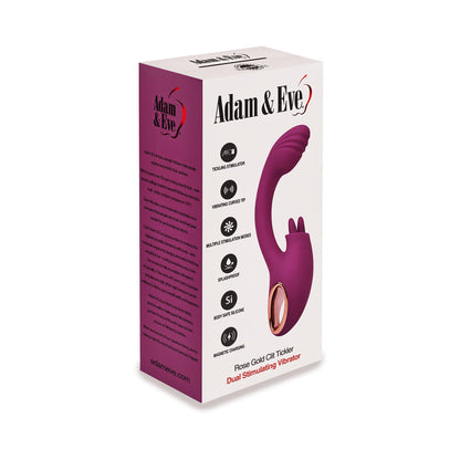 ADAM & EVE - ROSE GOLD CLIT TICKLER DUAL STIMULATING VIBRATOR