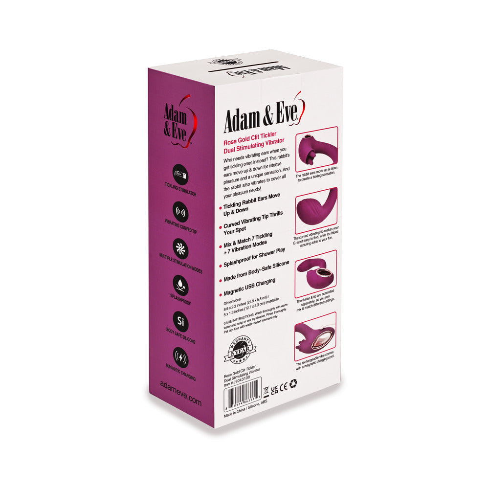 ADAM & EVE - ROSE GOLD CLIT TICKLER DUAL STIMULATING VIBRATOR