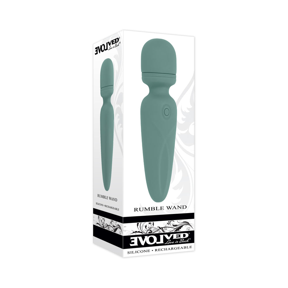 EVOLVED - RUMBLE WAND MINIVARITA VIBRATORIA RECARGABLE DE SILICONA VERDE