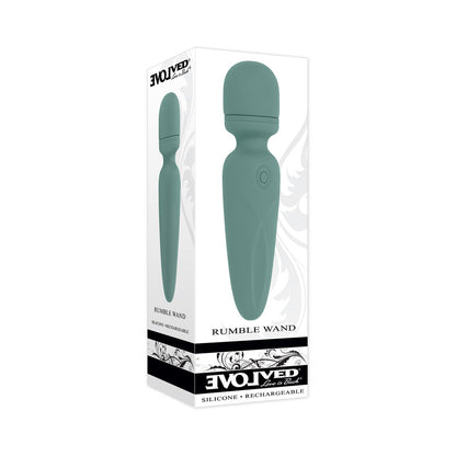 EVOLVED RUMBLE WAND RECHARGEABLE VIBRATING MINI WAND SILICONE GREEN