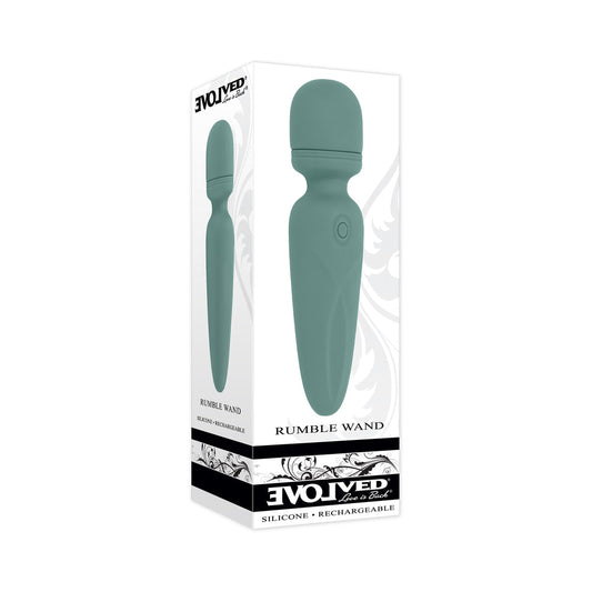EVOLVED RUMBLE WAND RECHARGEABLE VIBRATING MINI WAND SILICONE GREEN