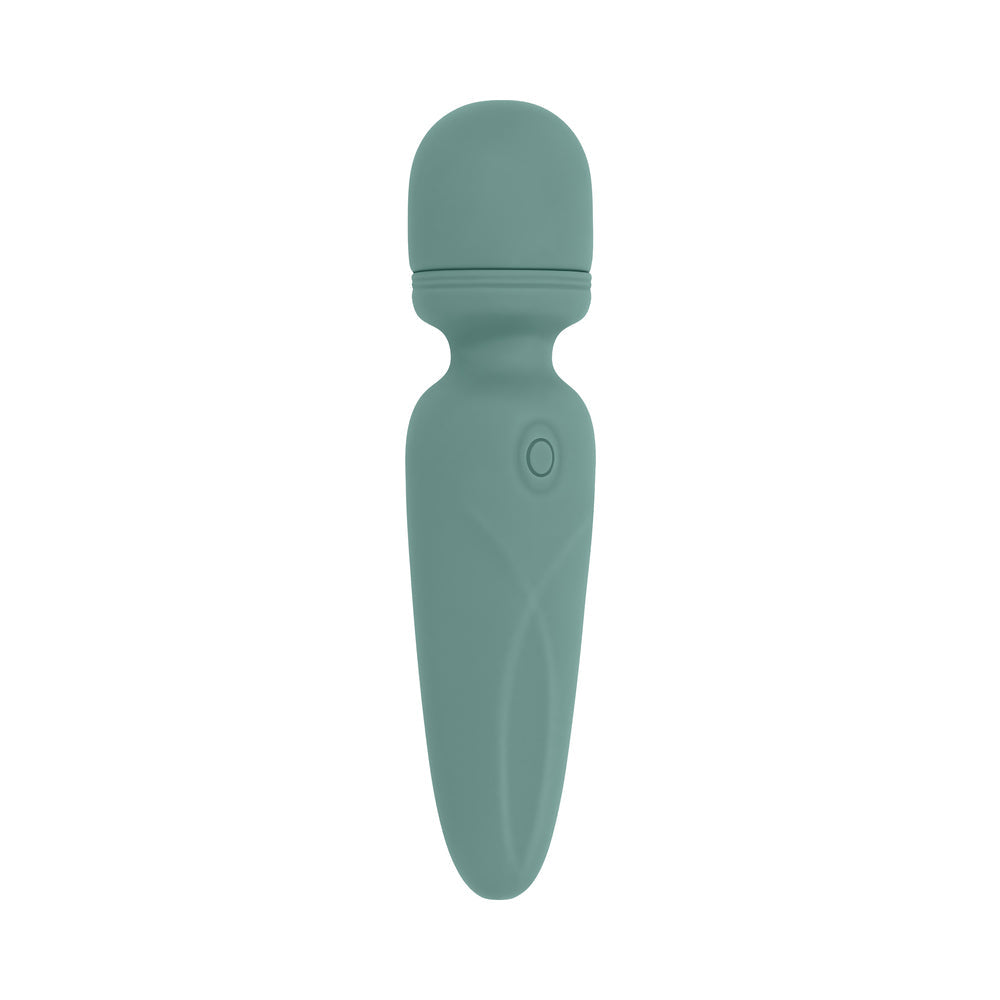 EVOLVED RUMBLE WAND RECHARGEABLE VIBRATING MINI WAND SILICONE GREEN