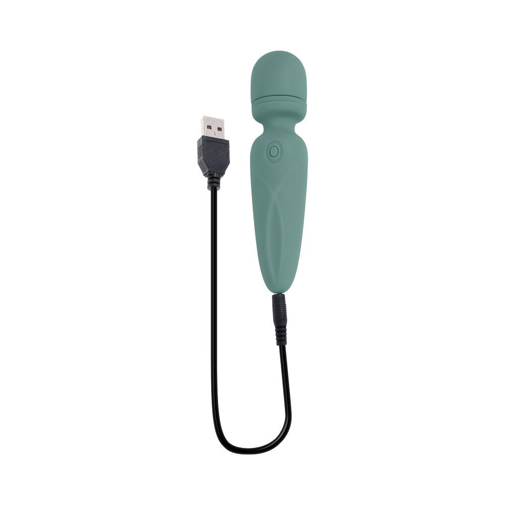 EVOLVED - RUMBLE WAND MINIVARITA VIBRATORIA RECARGABLE DE SILICONA VERDE