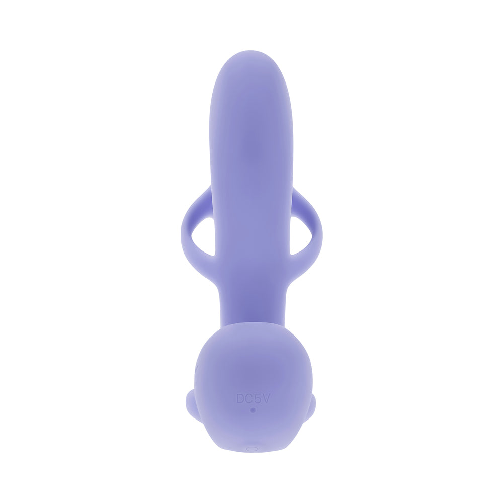 PLAYBOY FANTASY CAGE RECHARGEABLE VIBRATING COCK CAGE SILICONE PURPLE